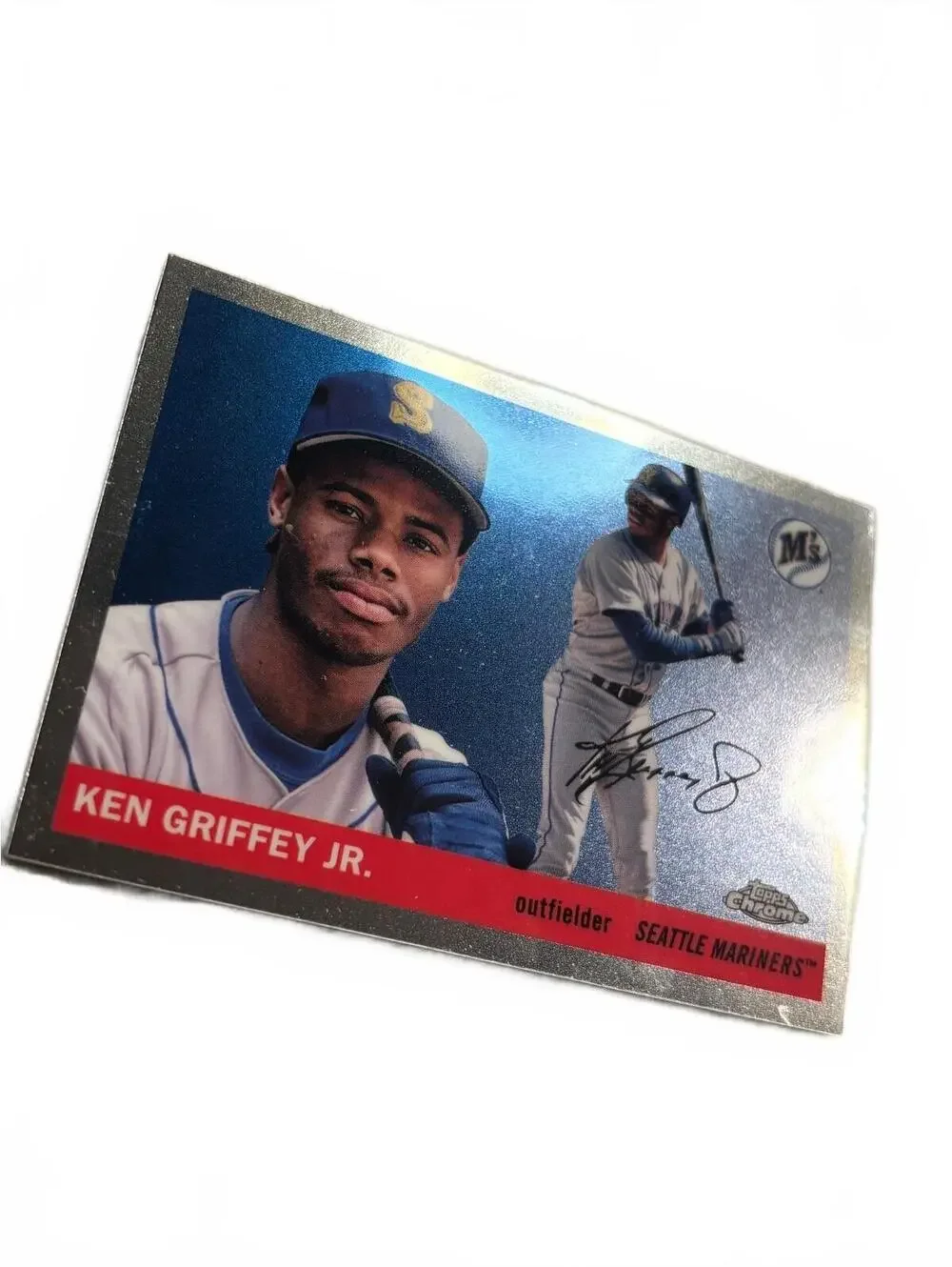 Ken Griffey Jr. 1992 Topps Chrome Baseball Card #405 Seattle